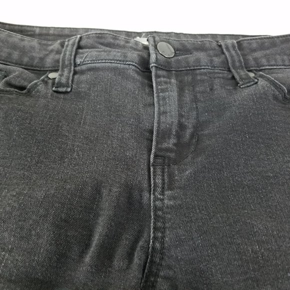 Elan Jeans Womens Size Medium Mid Rise Skinny Ankle Distressed Black Denim - Picture 10 of 15